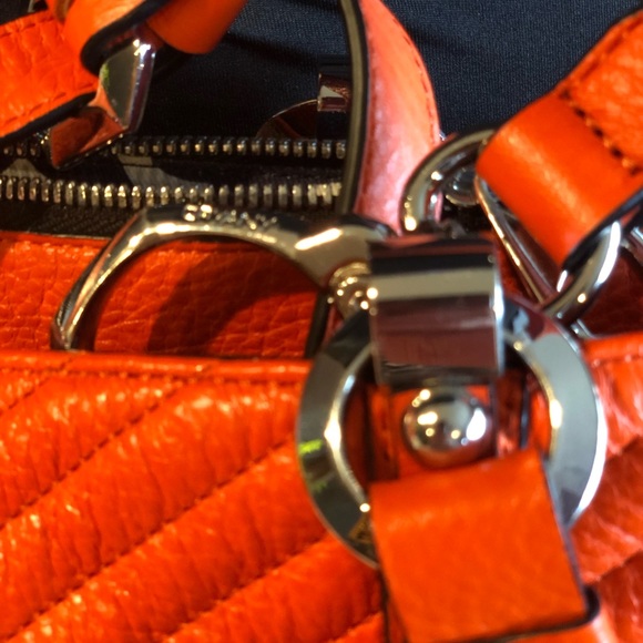 orYANY Orange Leather Women's Shoulder Handbag with strap - Picture 3 of 16